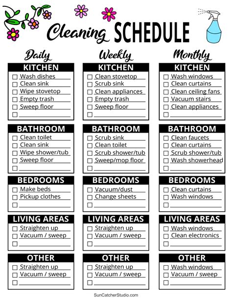 Free House Cleaning Schedule Template