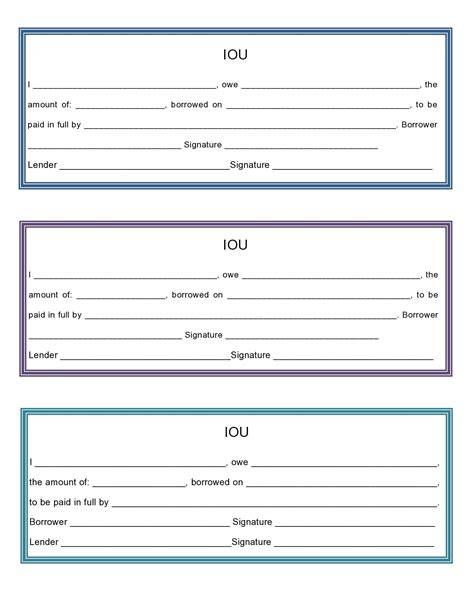 Free Iou Document Template