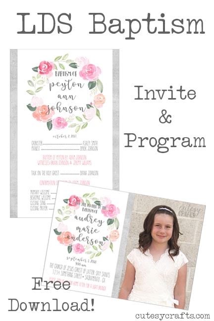 Free Lds Baptism Invitation Template
