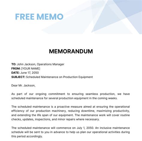Free Memorandum Template