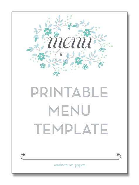 Free Menu Templates Printable