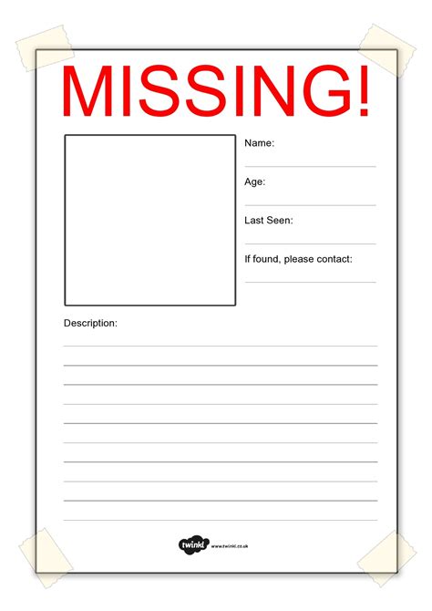 Free Missing Poster Template