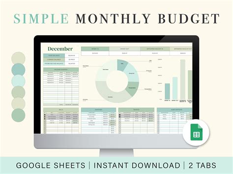 Free Monthly Budget Template Google Sheets