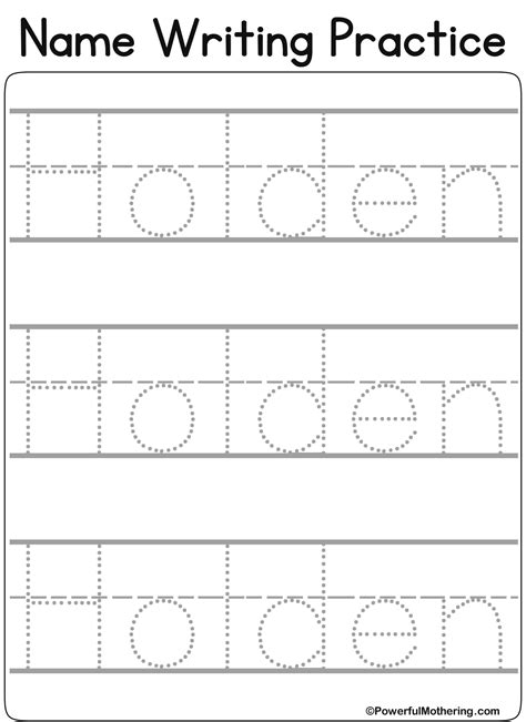 Free Name Tracing Template