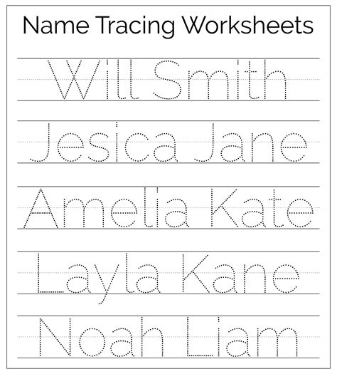 Free Name Tracing Templates