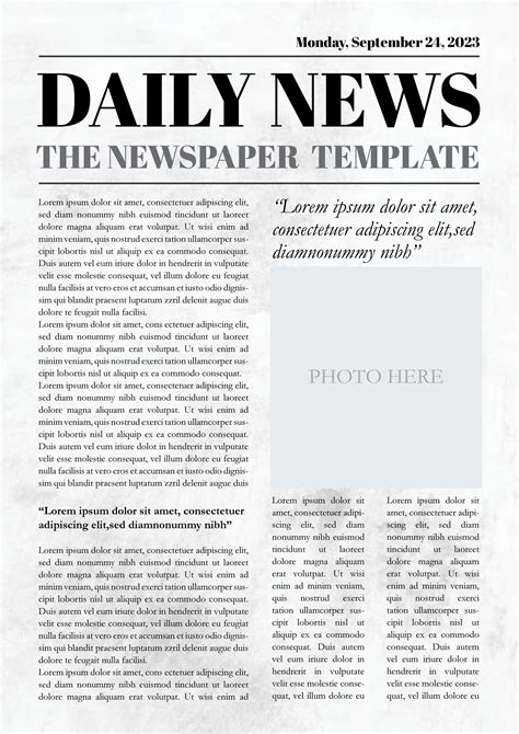 Free Newspaper Template