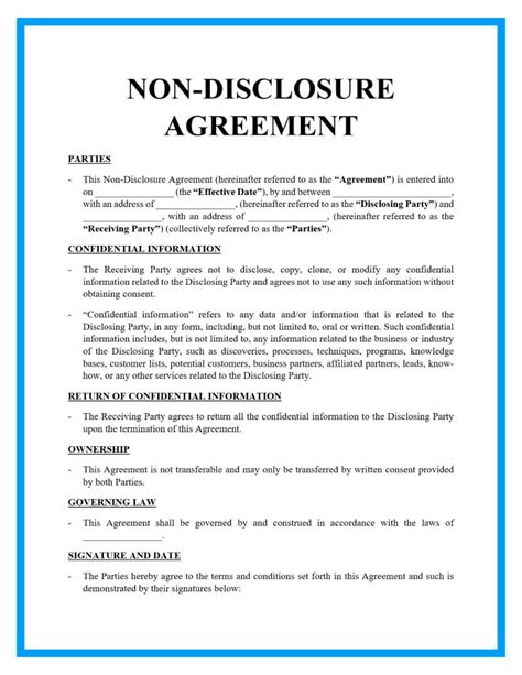 Free Non Disclosure Agreement Templates