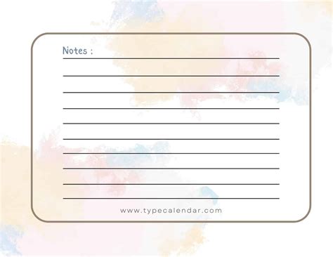 Free Note Card Template