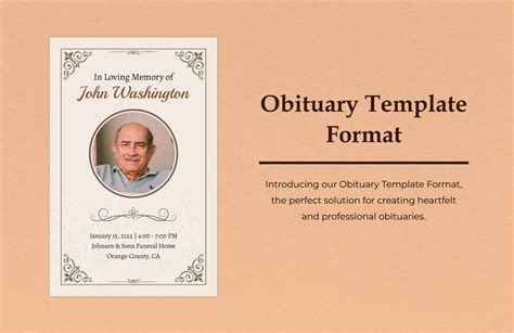 Free Obituary Template For Word