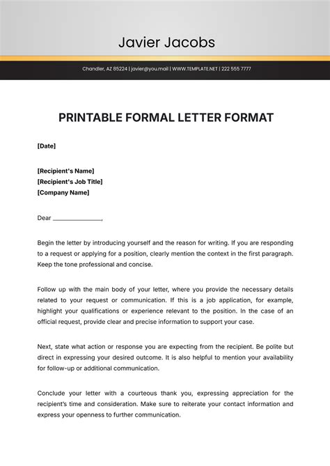 Free Official Letter Template