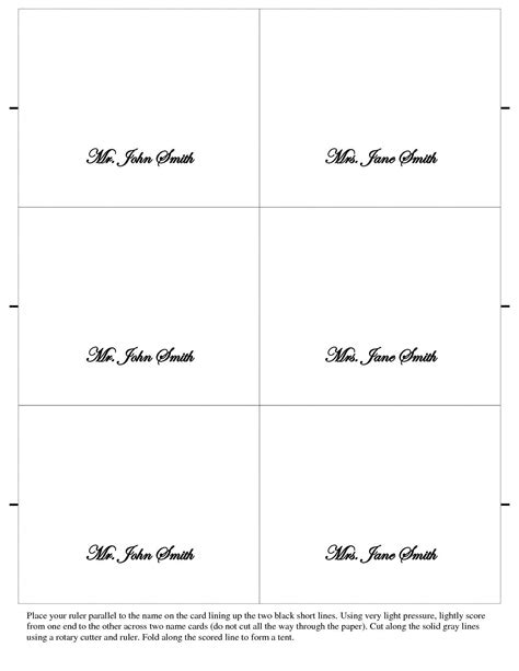 Free Place Card Template 6 Per Sheet
