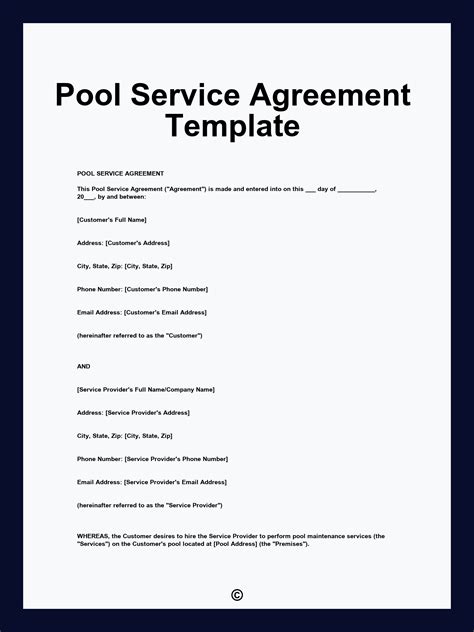 Free Pool Service Contract Template