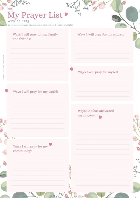 Free Prayer Journal Templates