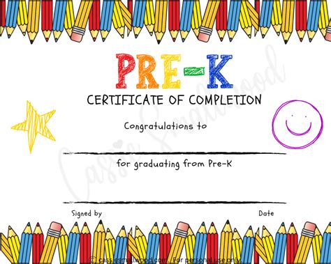 Free Pre K Certificate Printable