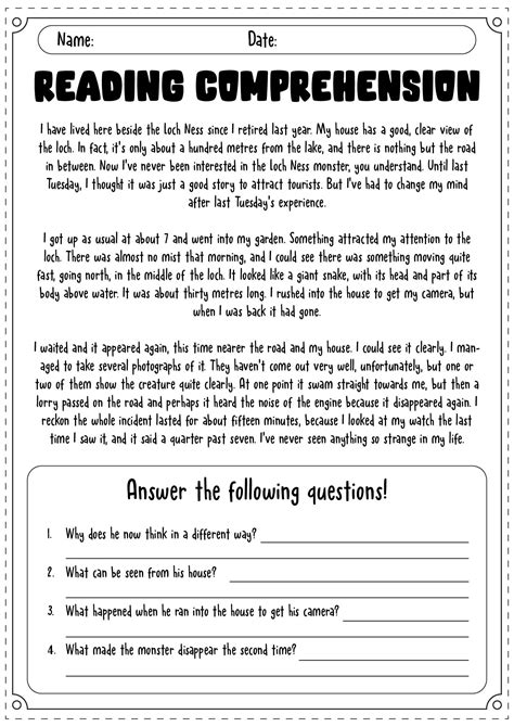 Free Printable 2 Sentence Paragraphs For Reading Comprehension For Adults