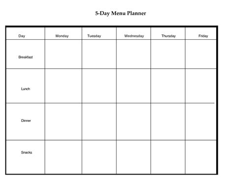 Free Printable 5 Day Work Week Calendar