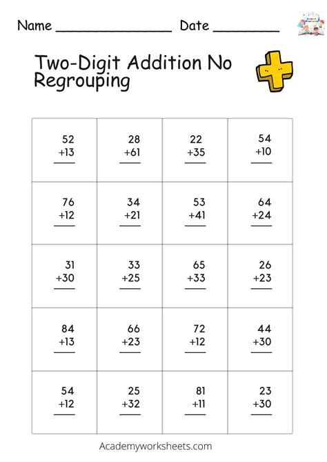 Free Printable Additon Without Regrouping For First Grade