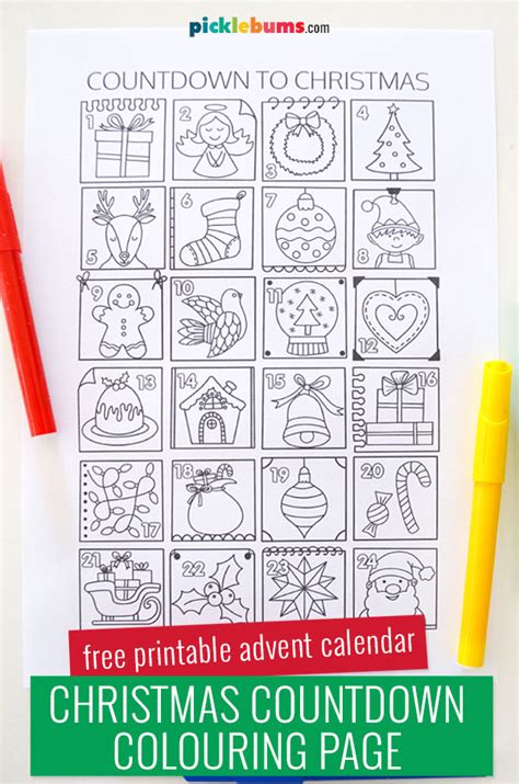 Free Printable Advent Calendar Coloring Page