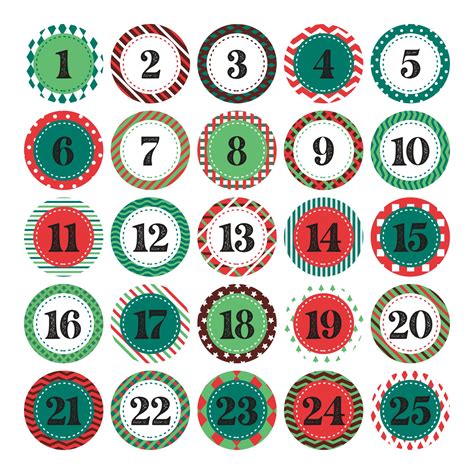 Free Printable Advent Calendar Numbers