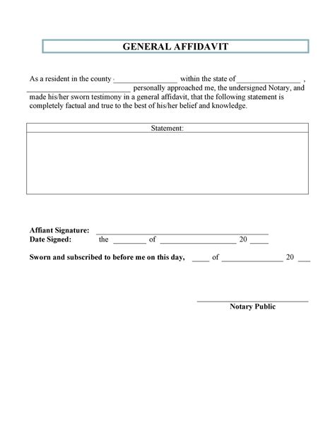 Free Printable Affidavit