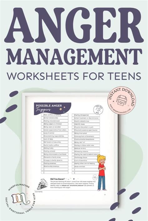 Free Printable Anger Worksheets For Teens Resources For Manger Management
