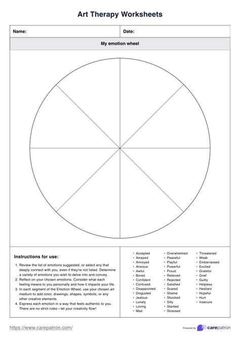 Free Printable Art Therapy Worksheets