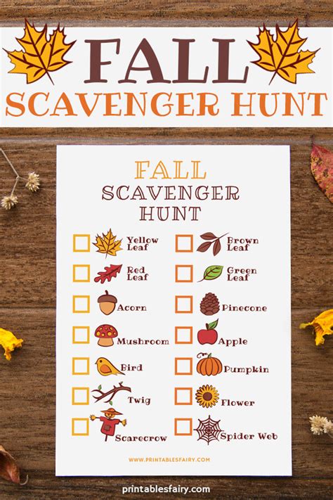 Free Printable Autumn Scavenger Hunt Printable