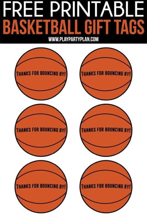 Free Printable Basketball Gift Tags