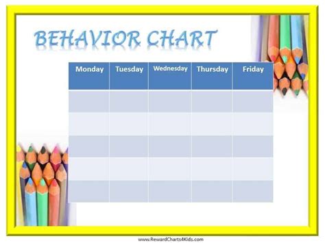 Free Printable Behavior Charts For School