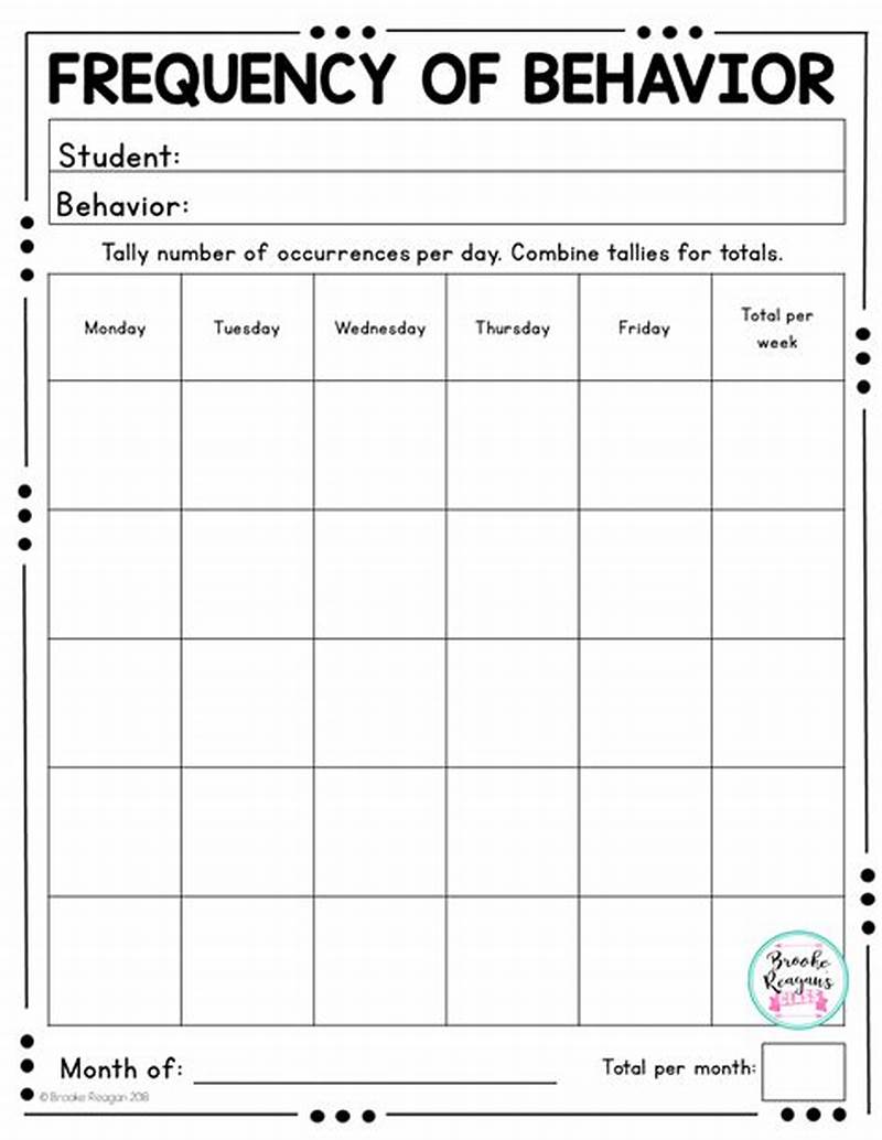 Free Printable Behavior Tracking Sheets