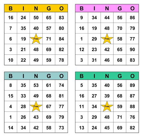 Free Printable Bingo Cards For Kids