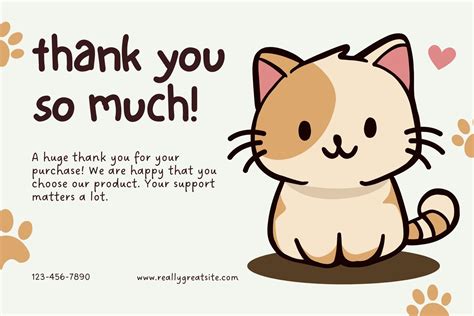 Free Printable Cat Thank You Cards