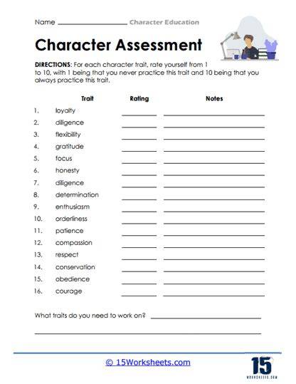 Free Printable Character Education Worksheets For Middle School