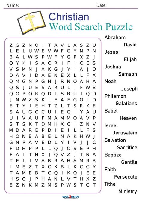 Free Printable Christian Word Search