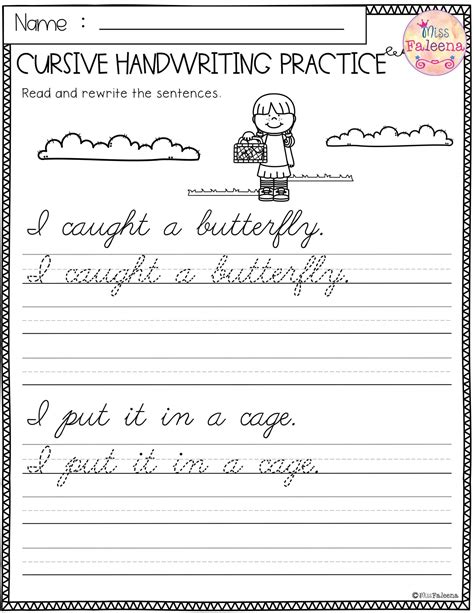Free Printable Cursive Handwriting Worksheets For 3rd Grade