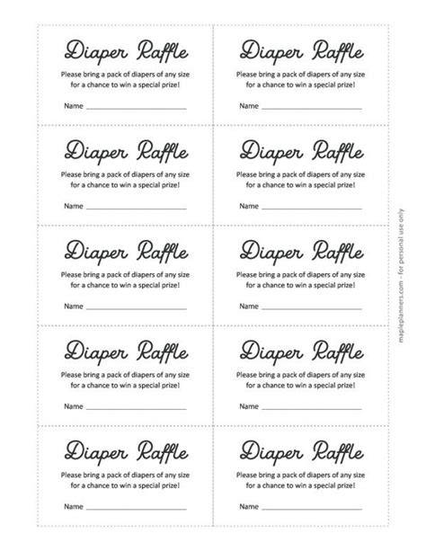 Free Printable Diaper Raffle Ticket Template