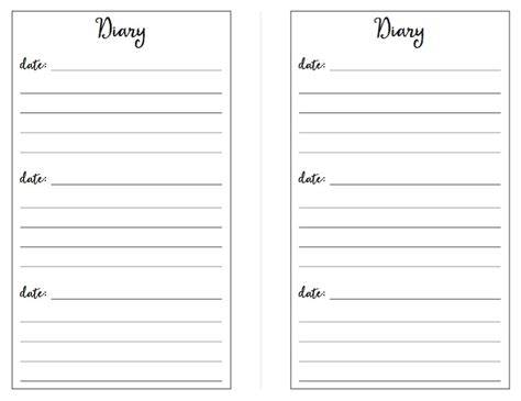 Free Printable Diary Pages Templates