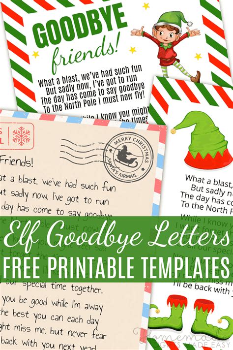 Free Printable Elf On The Shelf Goodbye Letter