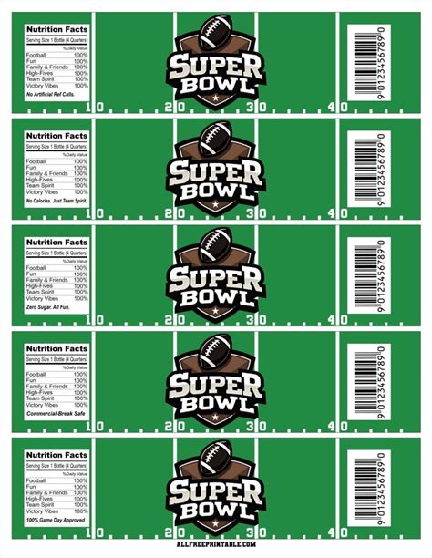 Free Printable Football Water Bottle Labels