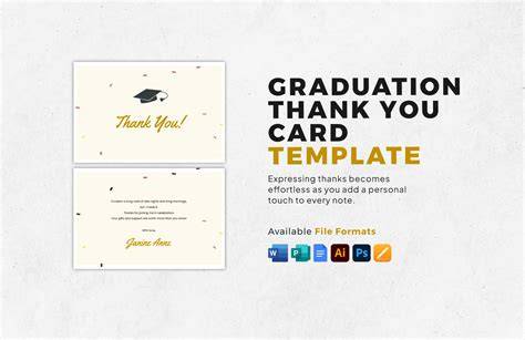 Free Printable Graduation Thank You Card Template 5x7