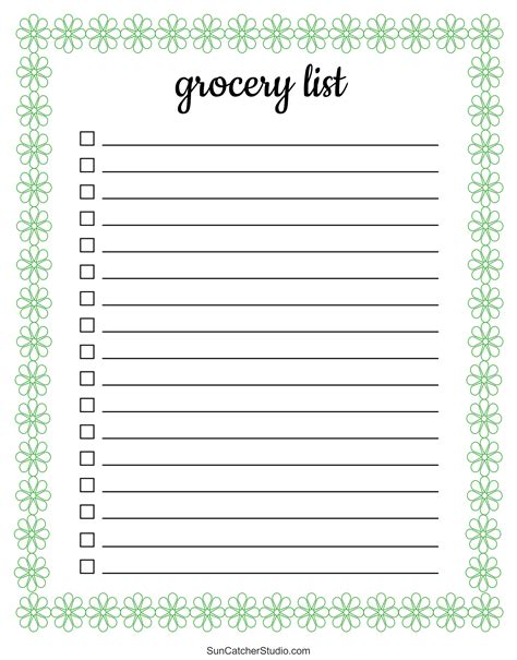 Free Printable Grocery Shopping List