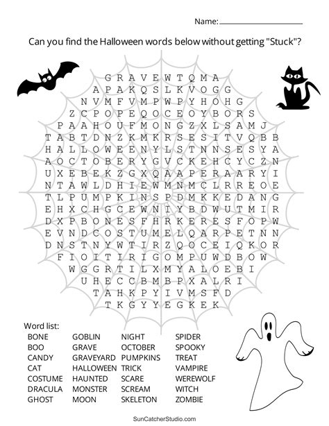 Free Printable Halloween Word Puzzles