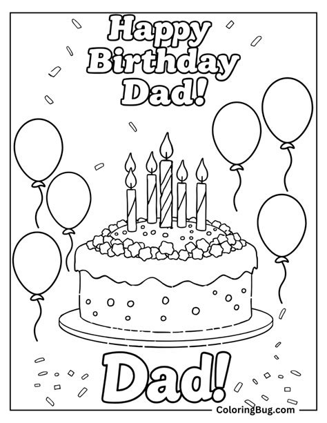 Free Printable Happy Birthday Dad Coloring Pages