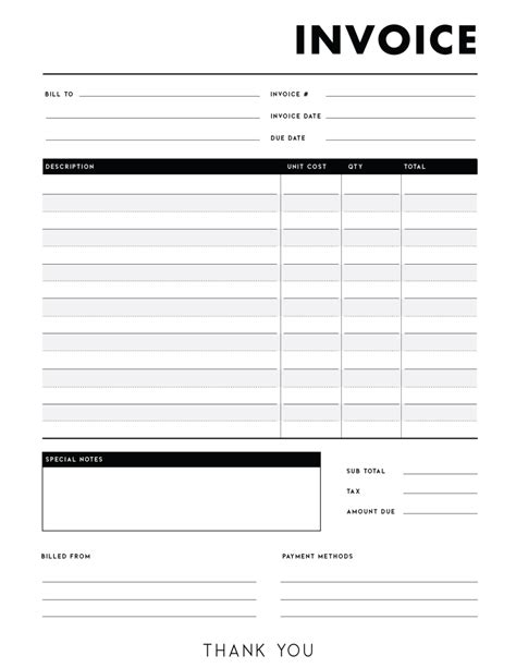 Free Printable Invoices