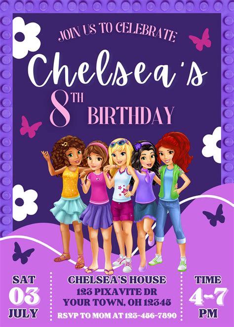 Free Printable Lego Friends Invitation Template Free
