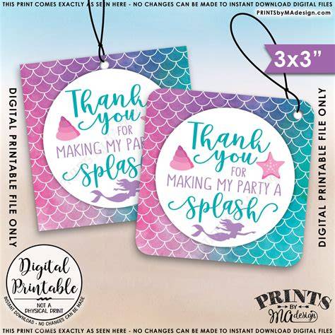 Free Printable Little Mermaid Thank You Tags