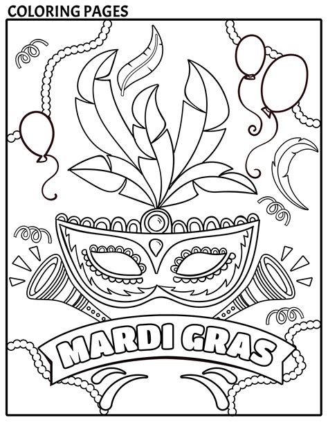 Free Printable Mardi Gras Coloring Pages