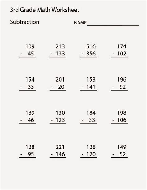 Free Printable Math Sheets For 3rd Graders
