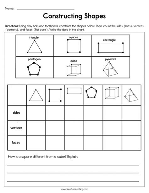 Free Printable Math Worksheets For 1st Grade Geometry