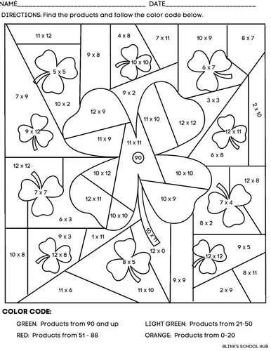 Free Printable Mathsheets For Third Grade To Color